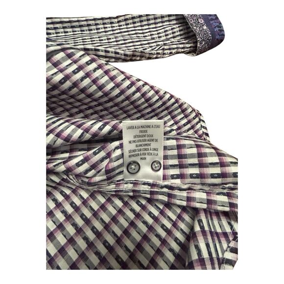 Robert Graham Shirt Medium Flip Sleeve EUC Purple, Lilac - Picture 10 of 10